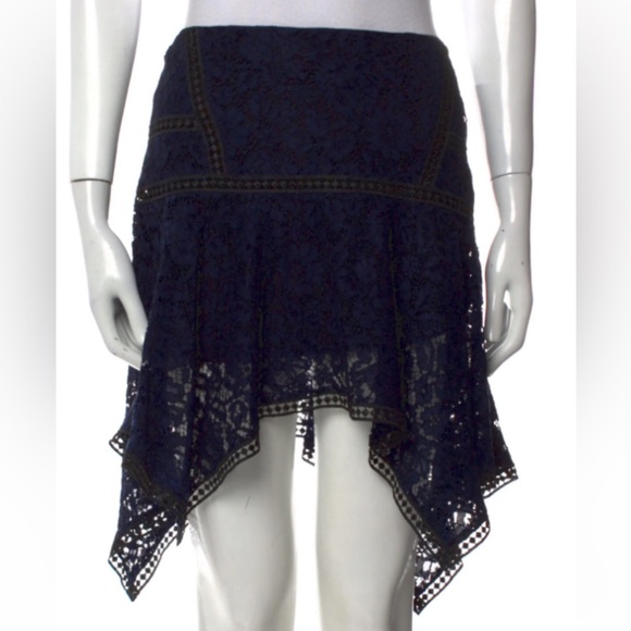 Veronica Beard Asymmetrical Floral Lace Skirt - Size 6 - Picture 4 of 5